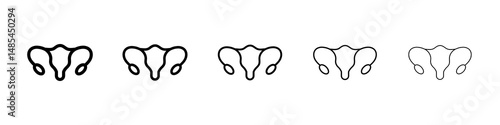 Uterus icon symbol pictogram. stroke designs.