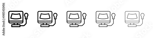 Ultrasonography icon symbol pictogram. stroke designs.