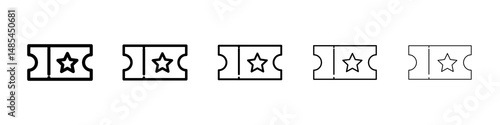 Ticket stub icon symbol pictogram. stroke designs.