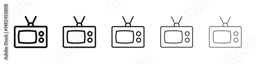 Television icon symbol pictogram. stroke designs.