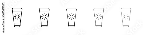 Sun cream icon symbol pictogram. stroke designs.