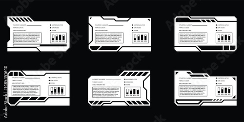 Sci-fi futuristic hud dashboard display virtual reality technology screen. User Interface set. Statistics, Data information infographic. Vector graphic