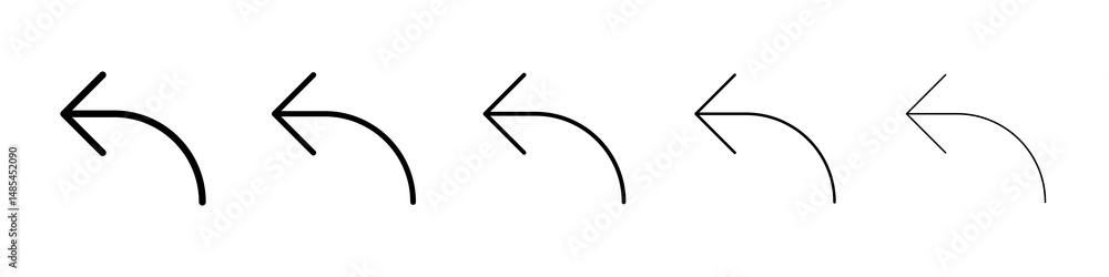 Reply icon symbol pictogram. stroke designs. Reply icon symbol pictogram. stroke designs.