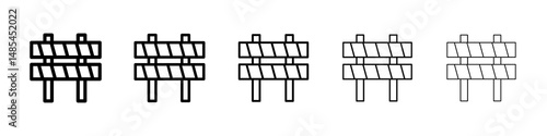Roadblock icon symbol pictogram. stroke designs.