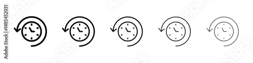 Rewind time icon symbol pictogram. stroke designs.