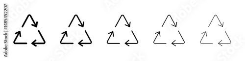 Recycle icon symbol pictogram. stroke designs.