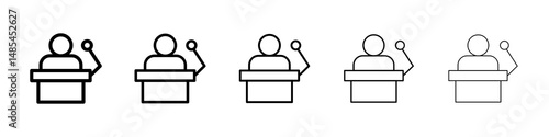 Politician speaker icon symbol pictogram. stroke designs.