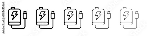 Power bank icon symbol pictogram. stroke designs.