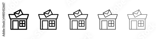 Post office icon symbol pictogram. stroke designs.
