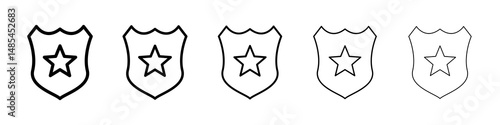 Police badge icon symbol pictogram. stroke designs.