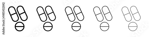 Pills icon symbol pictogram. stroke designs.