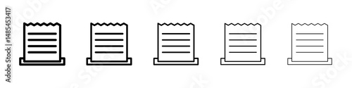 Paper receipt icon symbol pictogram. stroke designs.