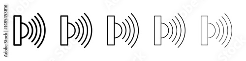 Motion sensor icon symbol pictogram. stroke designs.
