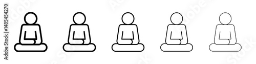 Meditation icon symbol pictogram. stroke designs.