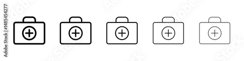 Medical kit icon symbol pictogram. stroke designs.