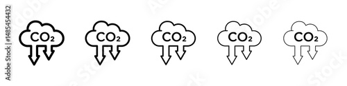 Low carbon dioxide icon symbol pictogram. stroke designs.
