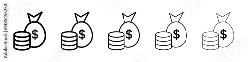 Income icon symbol pictogram. stroke designs.