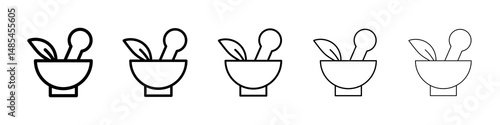 Herbal medicine icon symbol pictogram. stroke designs.