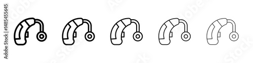 Hearing aid icon symbol pictogram. stroke designs.