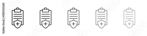 Health insurance icon symbol pictogram. stroke designs.