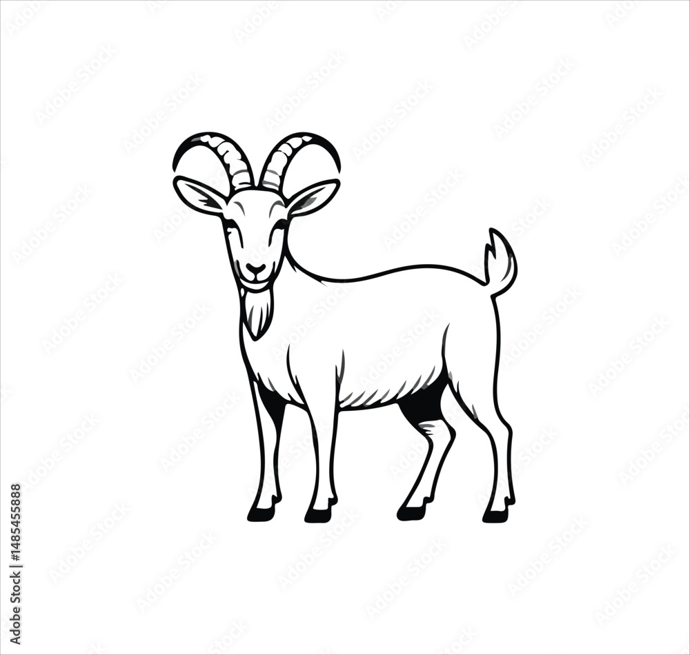 Fototapeta premium Goat logo and set icon design vector
