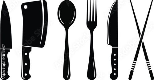 Assorted Kitchen Utensils Silhouettes