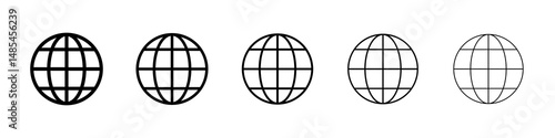 Globe icon symbol pictogram. stroke designs.