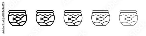 Fish bowl icon symbol pictogram. stroke designs.
