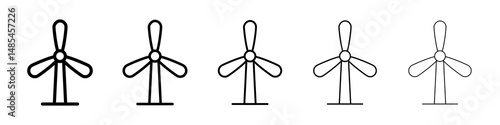 Eolic energy icon symbol pictogram. stroke designs.