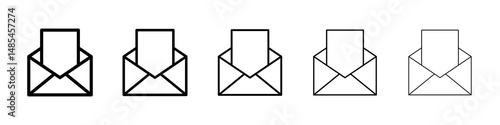 Envelope open icon symbol pictogram. stroke designs.