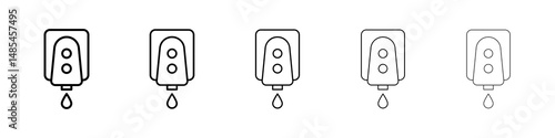 Electrical soap box icon symbol pictogram. stroke designs.