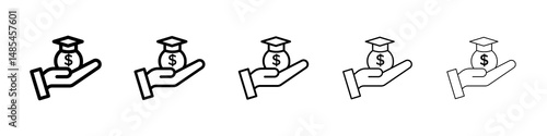 Education cost icon symbol pictogram. stroke designs.
