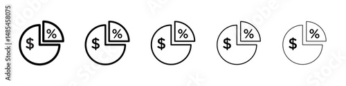 Dividend icon symbol pictogram. stroke designs.