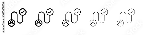 Customer journey icon symbol pictogram. stroke designs.