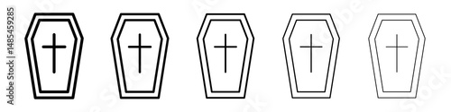 Coffin icon symbol pictogram. stroke designs.