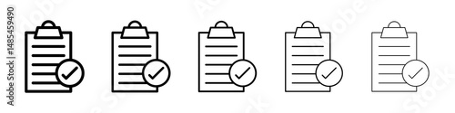 Clipboard check icon symbol pictogram. stroke designs.