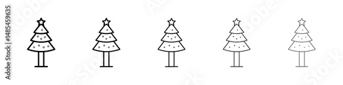 Christmas tree icon symbol pictogram. stroke designs.