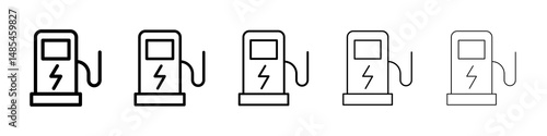 Charging station icon symbol pictogram. stroke designs.