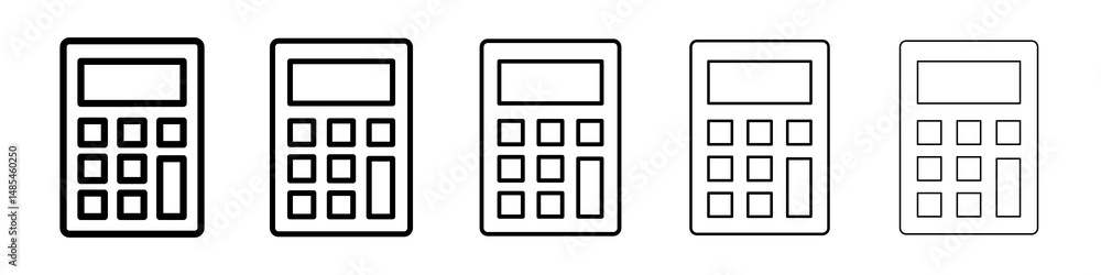 Calculator icon symbol pictogram. stroke designs. Calculator icon symbol pictogram. stroke designs.