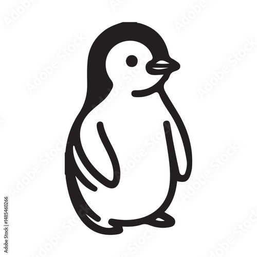penguin on white