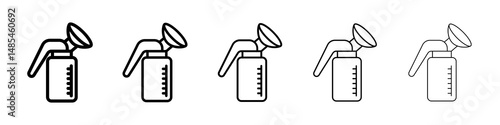 Breast pump icon symbol pictogram. stroke designs.