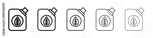 Biofuel canister icon symbol pictogram. stroke designs.