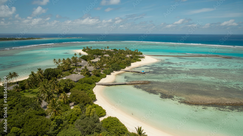 Obraz premium Tropical Paradise Island Aerial View