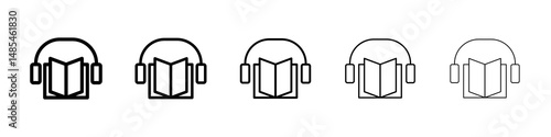 Audio book icon symbol pictogram. stroke designs.