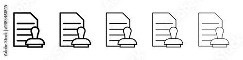 Approved document icon symbol pictogram. stroke designs.