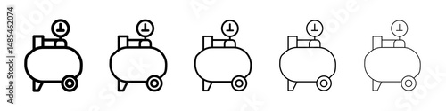 Air compressor icon symbol pictogram. stroke designs.