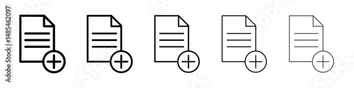 Add document icon symbol pictogram. stroke designs.