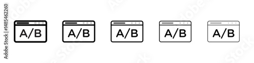 A B test icon symbol pictogram. stroke designs.