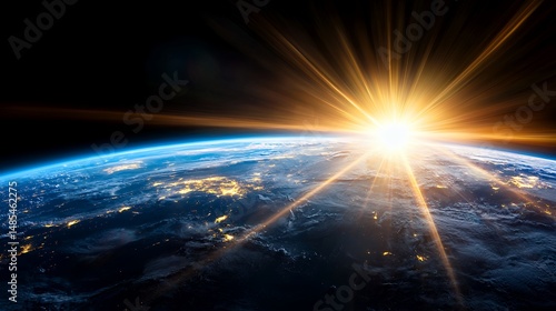 Earth Sunrise View From Space