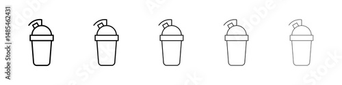 Protein shake icon symbol pictogram. stroke designs.